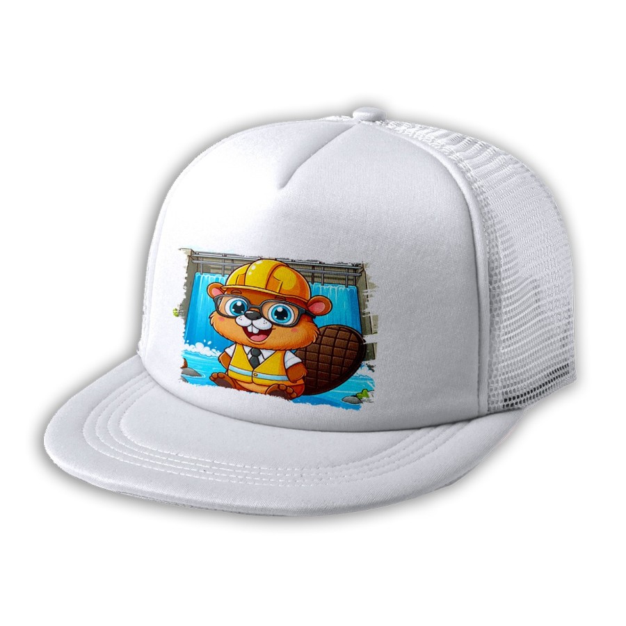 GORRA 5 PANELES REDECILLA TRASERA castor ingeniero profesion animal presa rio agua estilo rapero