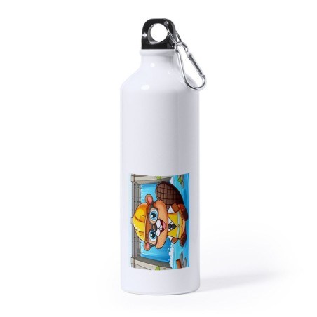 BIDON GRANDE 800 ML ACERO INOXIDABLE castor ingeniero profesion animal presa rio agua deporte deportivo mosqueton botella