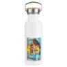 BIDON 750 ML ACERO INOXIDABLE ESTILO RETRO castor ingeniero profesion animal presa rio agua deporte deportivo botella