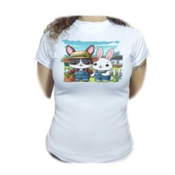 CAMISETA MUJER conejo...