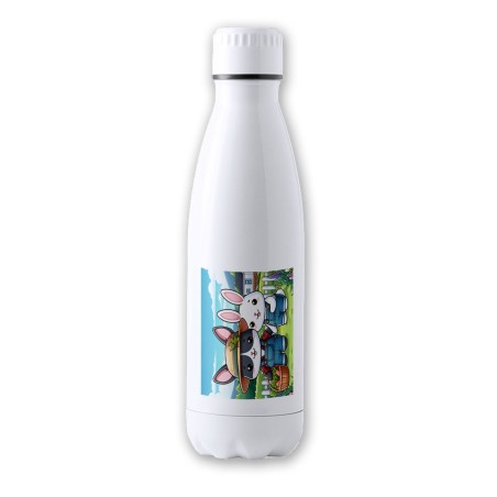 BIDON 700 ML ACERO INOXIDABLE conejo familia profesion granjero rancho animales tapon seguridad botella