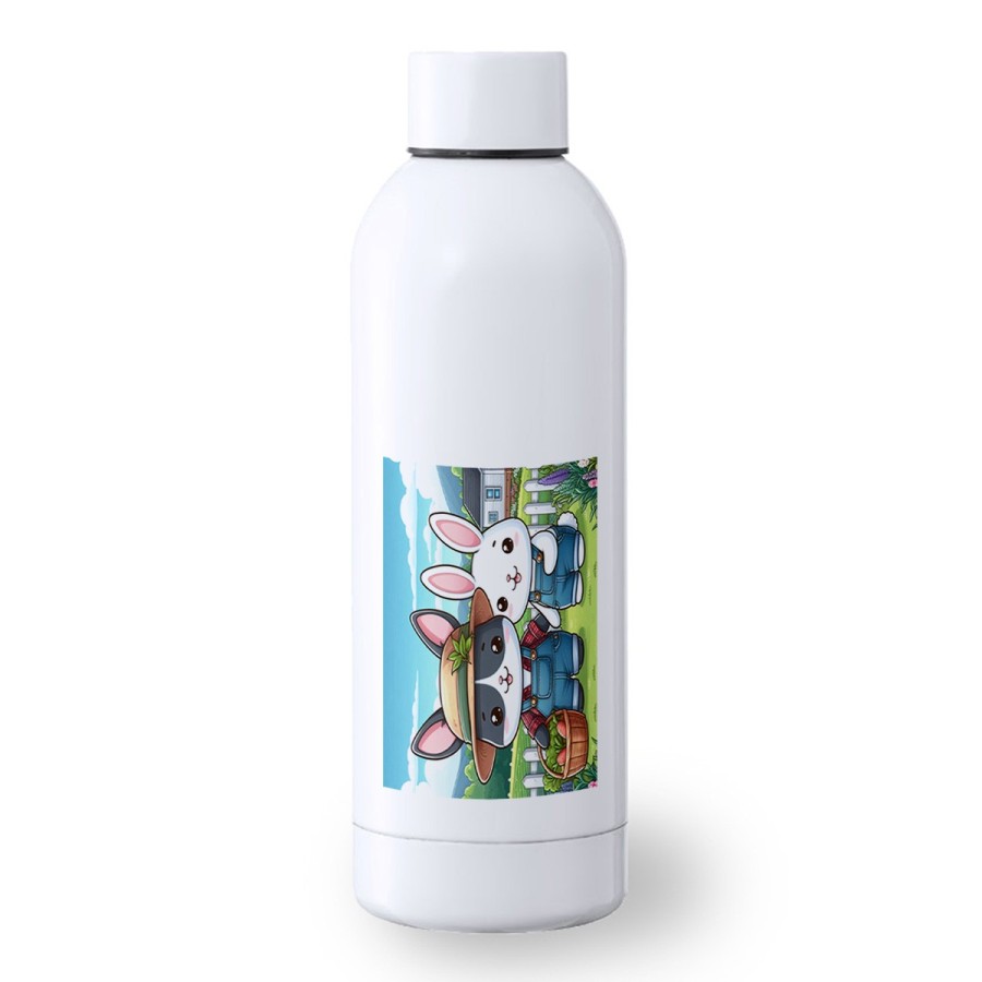 BIDON 500 ML ACERO INOXIDABLE conejo familia profesion granjero rancho animales deporte deportivo botella senderismo