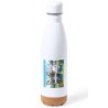 BIDON 750 ML ACERO INOXIDABLE ADORNO DE CORCHO conejo familia profesion granjero rancho animales tapon botella