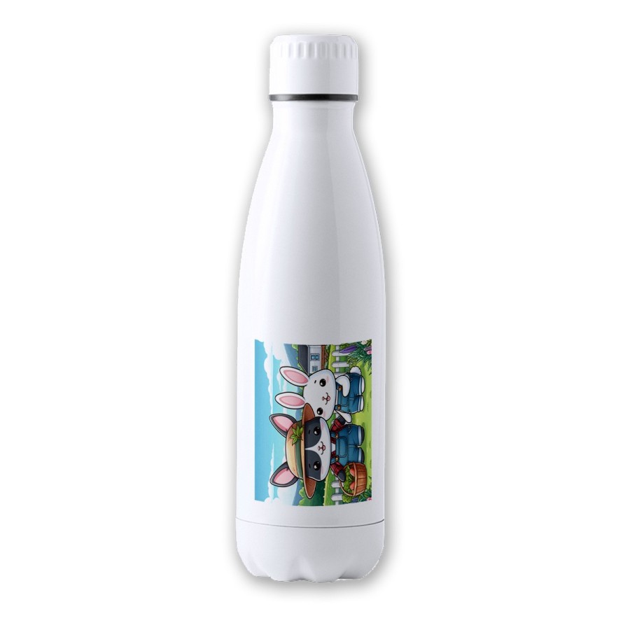 BIDON TÉRMICO AISLANTE 700 ML ACERO INOXIDABLE conejo familia profesion granjero rancho animales botella termo deportivo