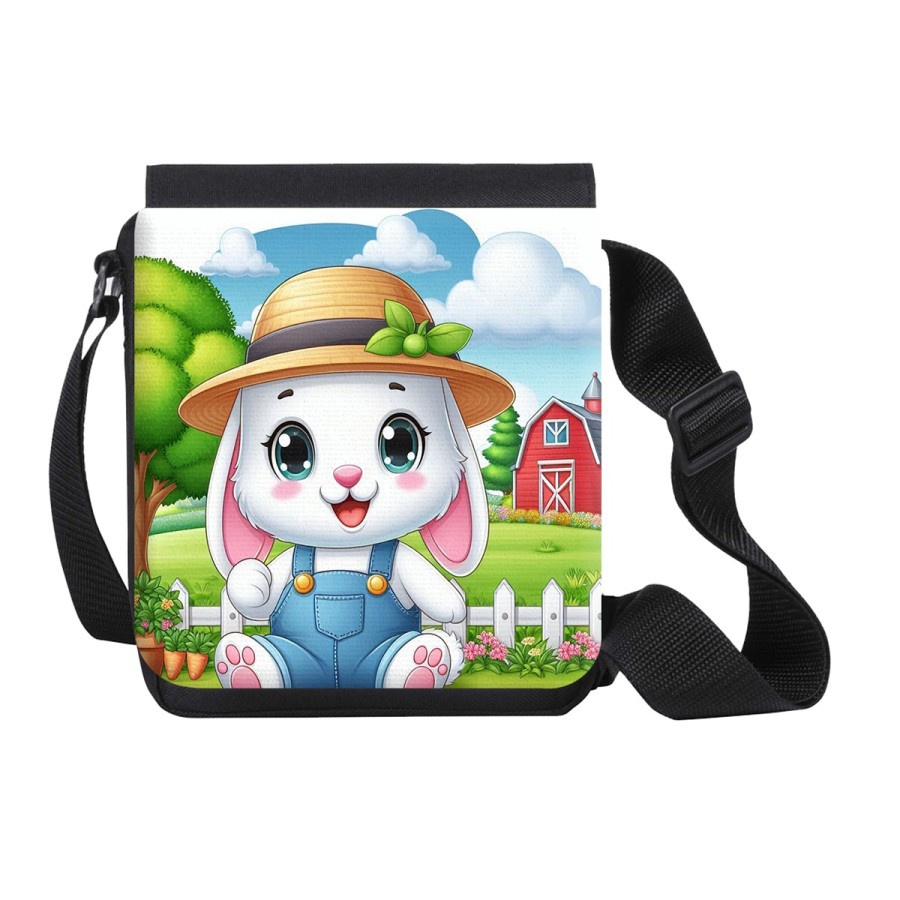 BANDOLERA PEQUEÑA conejo granjero profesion animal rancho cultivo bolso personalizada