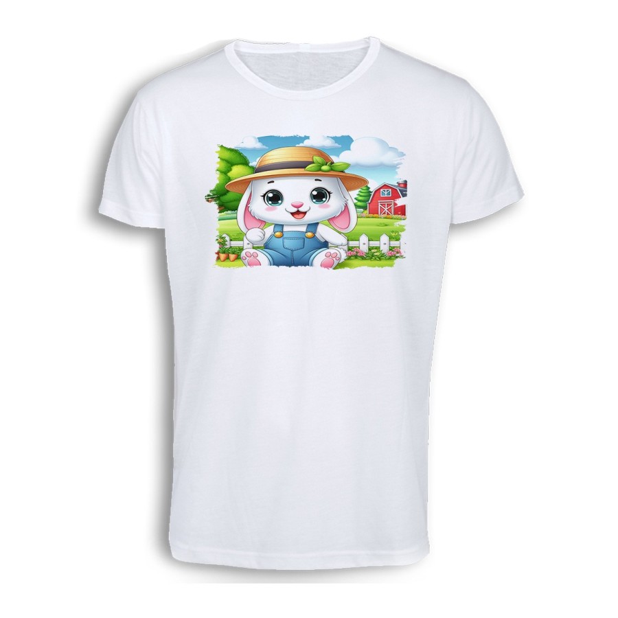 CAMISETA TACTO ALGODÓN conejo granjero profesion animal rancho cultivo cómoda personalizada