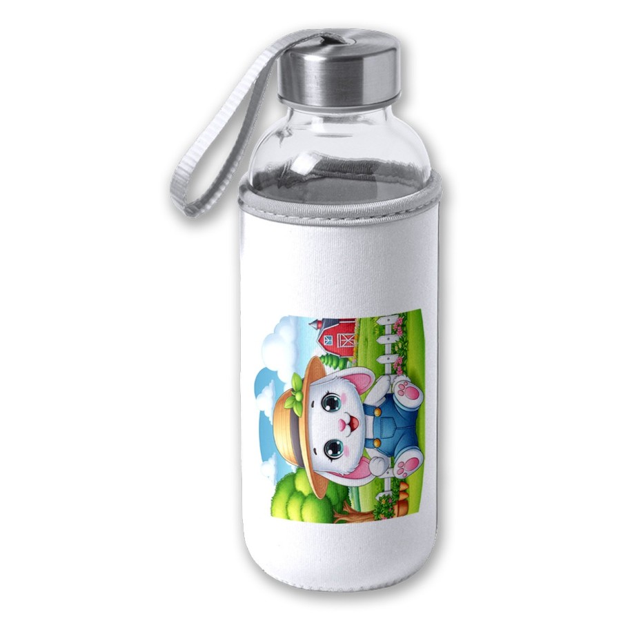 BIDON DE 420 ML CON FUNDA DE NEOPRENO conejo granjero profesion animal rancho cultivo tapon seguridad