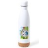 BIDON 750 ML ACERO INOXIDABLE ADORNO DE CORCHO conejo granjero profesion animal rancho cultivo tapon botella