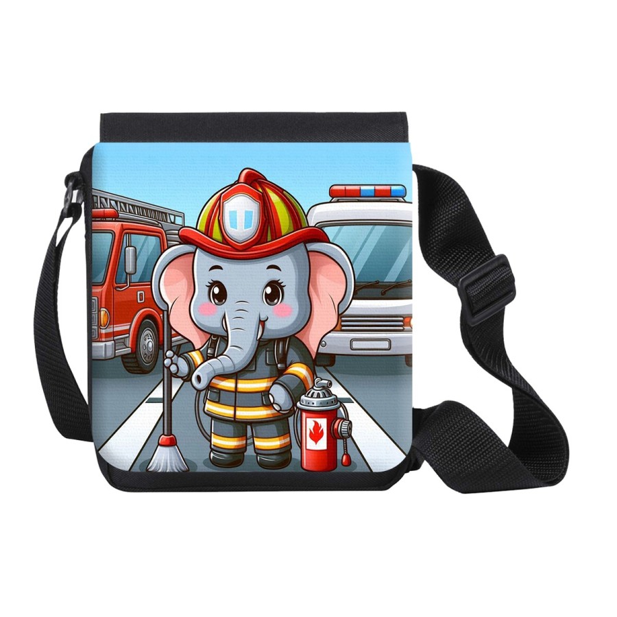 BANDOLERA PEQUEÑA elefante bombero profesion emergencia salvamento bolso personalizada