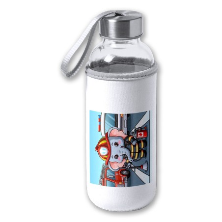 BIDON DE 420 ML CON FUNDA DE NEOPRENO elefante bombero profesion emergencia salvamento tapon seguridad