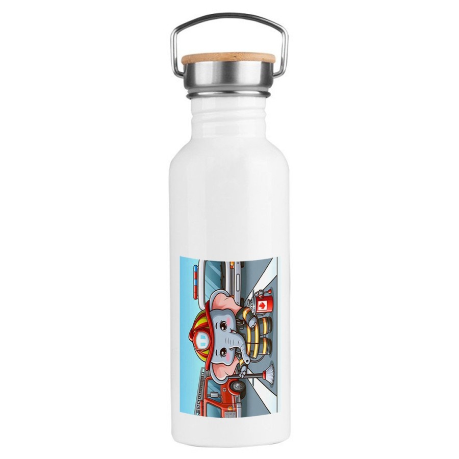 BIDON 750 ML ACERO INOXIDABLE ESTILO RETRO elefante bombero profesion emergencia salvamento deporte deportivo botella