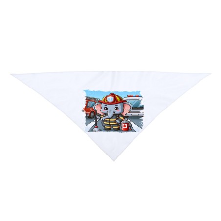 PAÑOLETA TRIANGULAR SUAVE elefante bombero profesion emergencia salvamento moda cuello fiestas