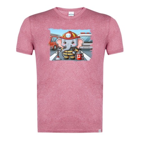CAMISETA ROJA MEZCLA elefante bombero profesion emergencia salvamento moda verano tshirt