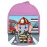 MOCHILA ROSA elefante bombero profesion emergencia salvamento escolar personalizado picnic excursión deporte