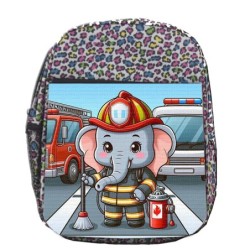 MOCHILA LUNARES ESTAMPADO elefante bombero profesion emergencia salvamento escolar personalizado picnic excursión deporte