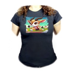 CAMISETA NEGRA MUJER gacela...