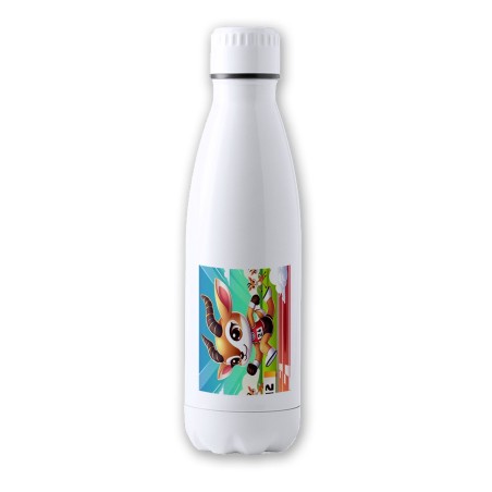 BIDON 700 ML ACERO INOXIDABLE gacela deportista profesion juegos olimpicos tapon seguridad botella