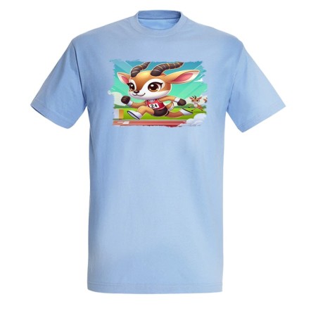 CAMISETA AZUL CIELO gacela deportista profesion juegos olimpicos moda verano personalizada