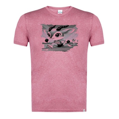 CAMISETA ROJA MEZCLA CON IMAGEN EN TONALIDADES NEGRAS gacela deportista profesion juegos olimpicos tshirt