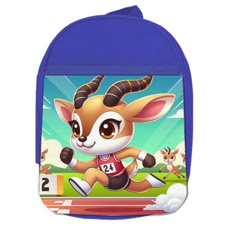 MOCHILA AZUL gacela deportista profesion juegos olimpicos escolar personalizado picnic excursión deporte