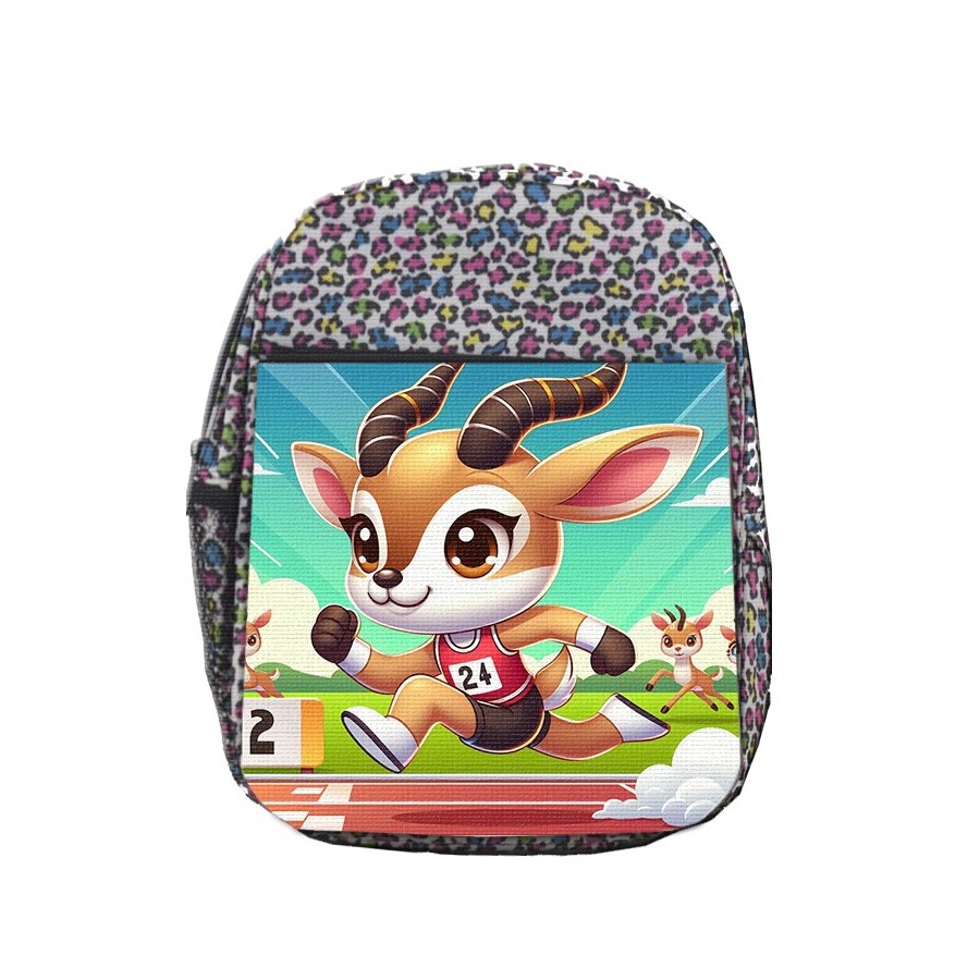 MOCHILA LUNARES ESTAMPADO gacela deportista profesion juegos olimpicos escolar personalizado picnic excursión deporte