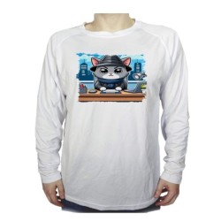 CAMISETA MANGA LARGA gato...