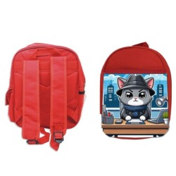 MOCHILA ROJA gato detective...