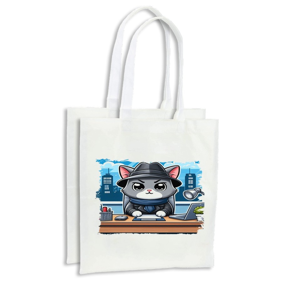 PACK BOLSAS gato detective profesion espia mascota animal cocina compra personalizadas