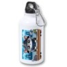 BIDON 400ML METALICO gato detective profesion espia mascota animal para viaje y deporte