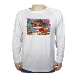 CAMISETA MANGA LARGA gato...