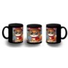 TAZA COMPLETAMENTE NEGRA gato periodista profesion reportero periodico personalizada