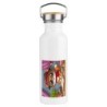 BIDON 750 ML ACERO INOXIDABLE ESTILO RETRO gato periodista profesion reportero periodico deporte deportivo botella