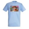 CAMISETA AZUL CIELO gato periodista profesion reportero periodico moda verano personalizada