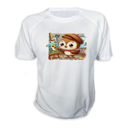 CAMISETA gorrion artista profesion dibujante pajaro cuadro personalizada