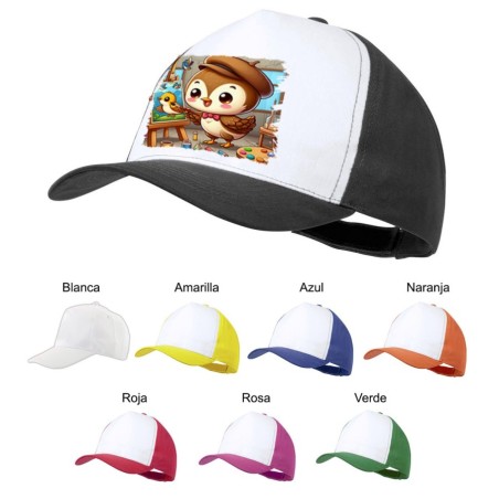 GORRA COLORES gorrion artista profesion dibujante pajaro cuadro color personalizada