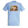 CAMISETA AZUL CIELO gorrion artista profesion dibujante pajaro cuadro moda verano personalizada
