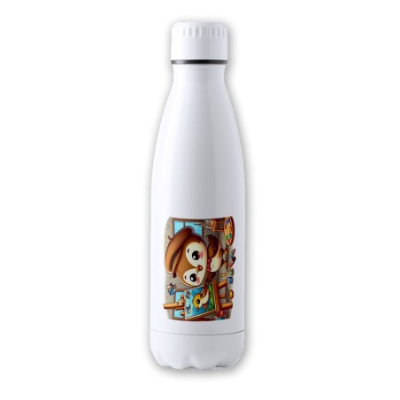 BIDON TÉRMICO AISLANTE 700 ML ACERO INOXIDABLE gorrion artista profesion dibujante pajaro cuadro botella termo deportivo