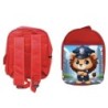 PACK MOCHILA ROJA Y ESTUCHE leon policia profesion guardia seguridad ciudad material escolar