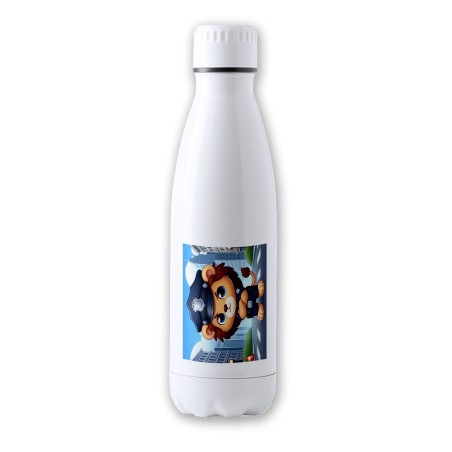 BIDON 700 ML ACERO INOXIDABLE leon policia profesion guardia seguridad ciudad tapon seguridad botella