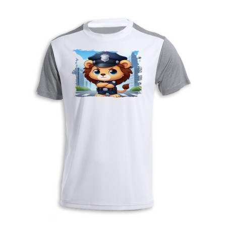 CAMISETA DISEÑO BICOLOR leon policia profesion guardia seguridad ciudad personalizada