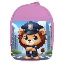 MOCHILA ROSA leon policia...