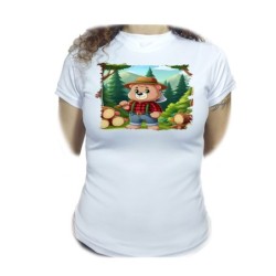 CAMISETA MUJER oso leñador...