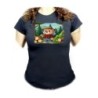 CAMISETA NEGRA MUJER oso leñador profesion tala talador bosque oferta personalizada