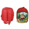 MOCHILA ROJA oso leñador profesion tala talador bosque escolar personalizado