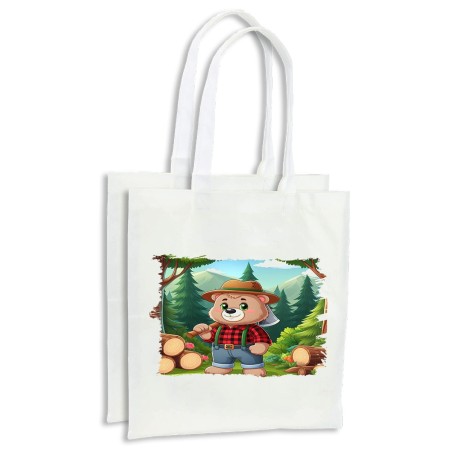 PACK BOLSAS oso leñador profesion tala talador bosque cocina compra personalizadas