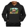 SUDADERA NEGRA CON CAPUCHA oso leñador profesion tala talador bosque adulto poliester algodón personalizada