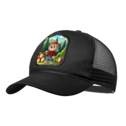 GORRA NEGRA CON REJILLA oso...