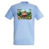 CAMISETA AZUL CIELO oso leñador profesion tala talador bosque moda verano personalizada