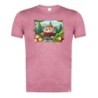 CAMISETA ROJA MEZCLA oso leñador profesion tala talador bosque moda verano tshirt