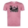 CAMISETA ROJA MEZCLA CON IMAGEN EN TONALIDADES NEGRAS oso leñador profesion tala talador bosque tshirt
